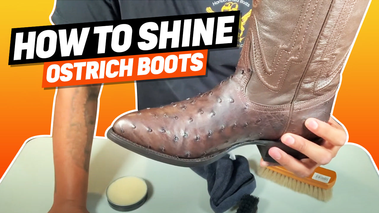 How To Shine Full Quill Ostrich Boots With Neutral Shoe Wax Polish