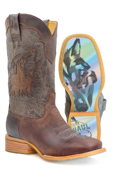 Men's Tin Haul Wolf Boots with Holo-Wolf Sole Handcrafted Brown