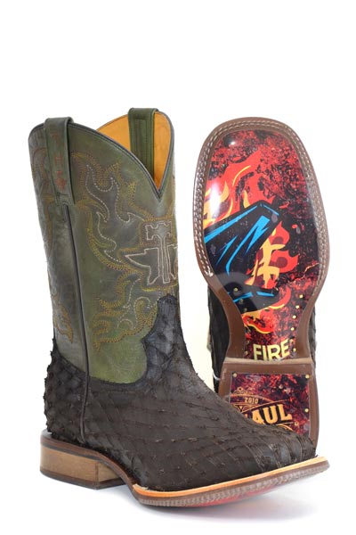 Men's Tin Haul Ruff & Tumble Boots with Anvil On Fire Sole Handcrafted Brown