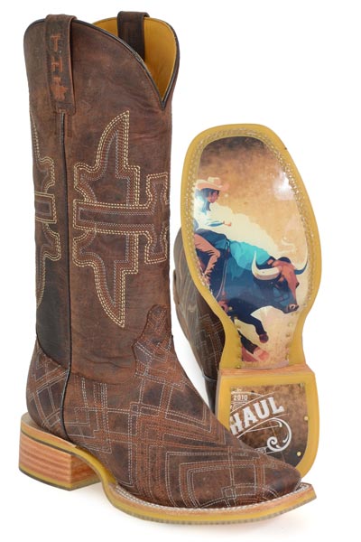 Women's Tin Haul Diamond In The Rough Boots with Bullrider Girl Sole Handcrafted Brown