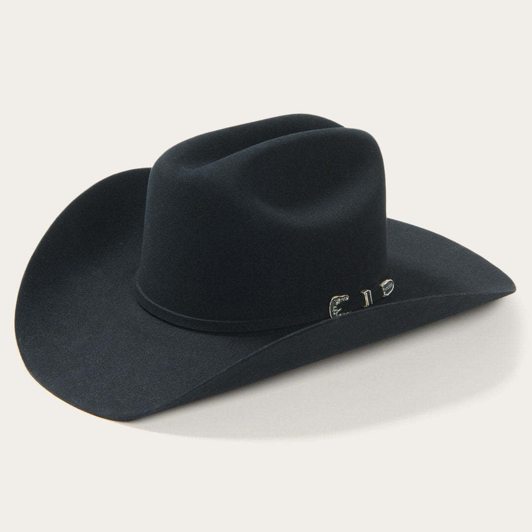 6x Stetson Skyline Sombrero Cowboy de Fieltro de Piel Negro