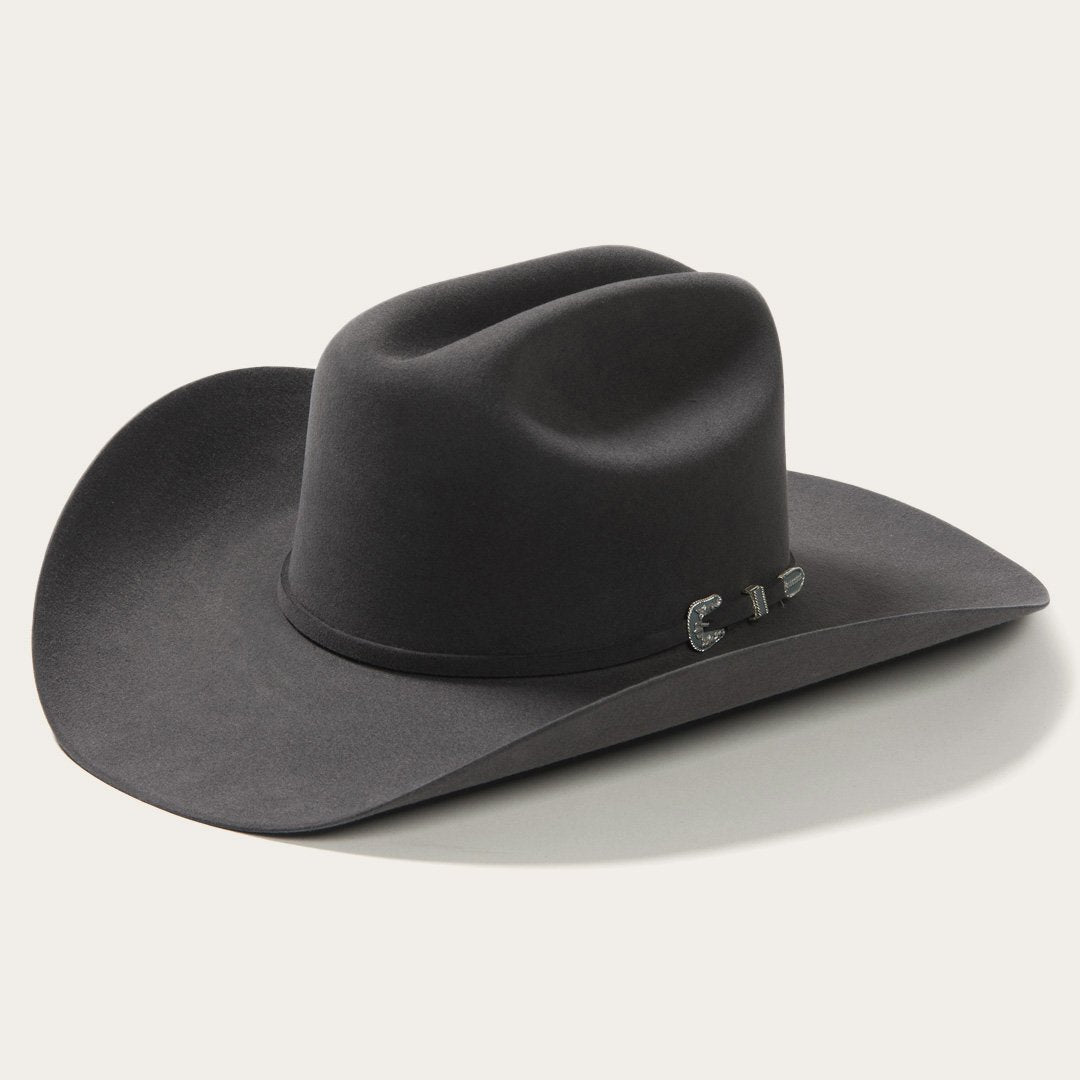 6x Stetson Skyline Sombrero Cowboy de Fieltro de Piel Gris Granito