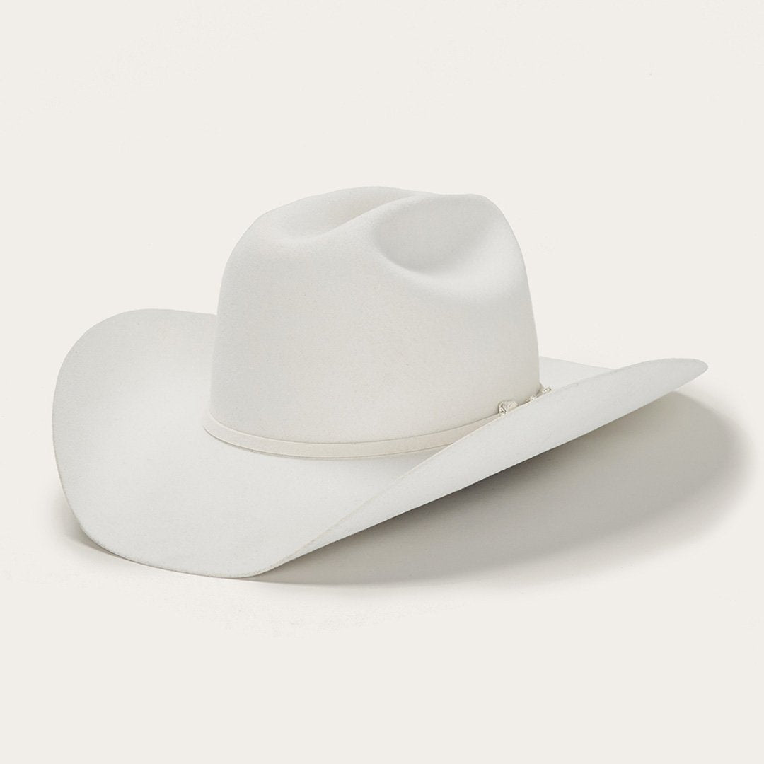 4X Stetson Deadwood Sombrero de Vaquero de Fieltro Blanco