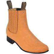 Men's El Besserro Botin Charro Suede Boots Handcrafted Honey - yeehawcowboy