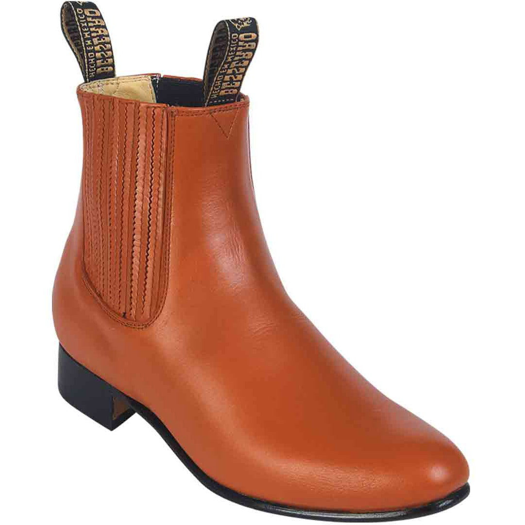 Men's El Besserro Botin Charro Boots Handcrafted Cognac - yeehawcowboy