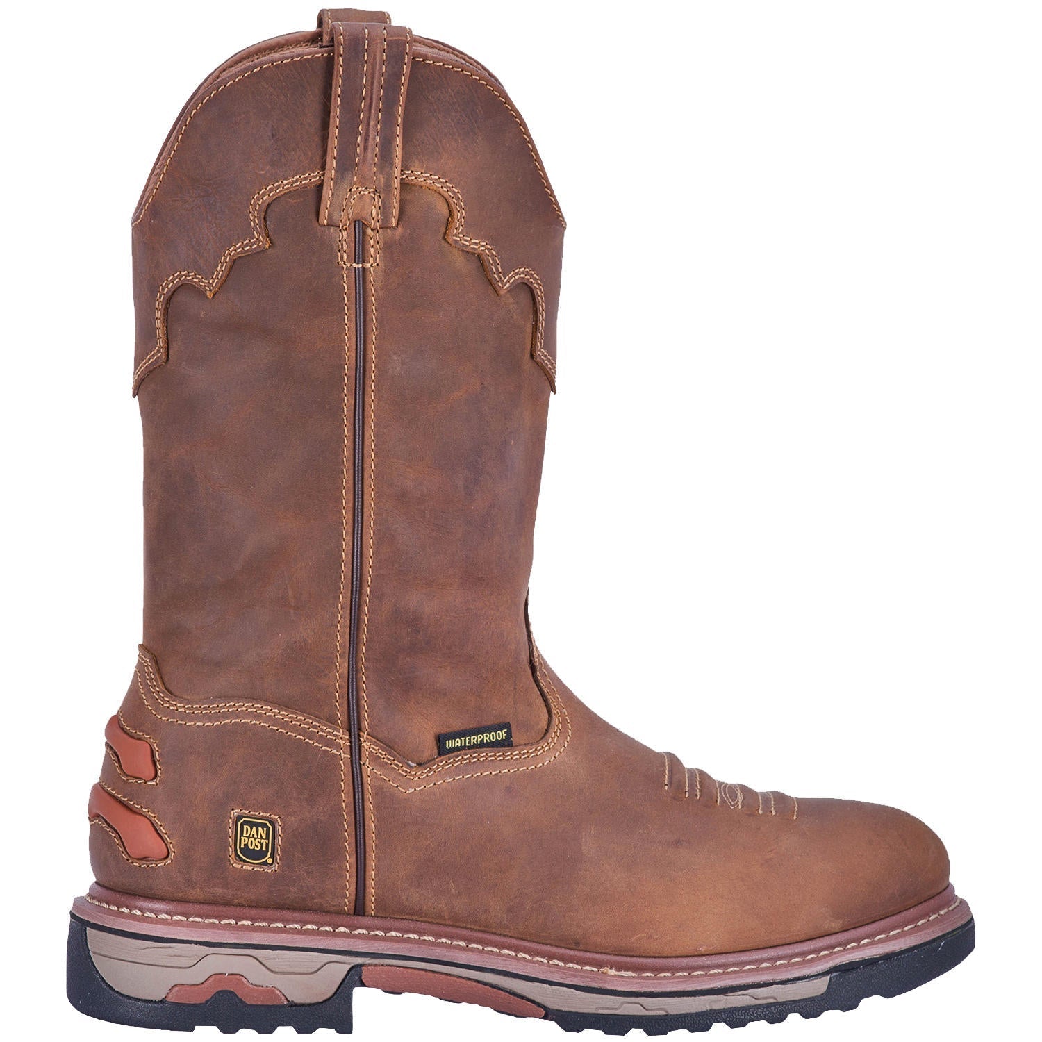 Men's Dan Post Journeyman Work Boots Steel Toe Waterproof Brown - yeehawcowboy