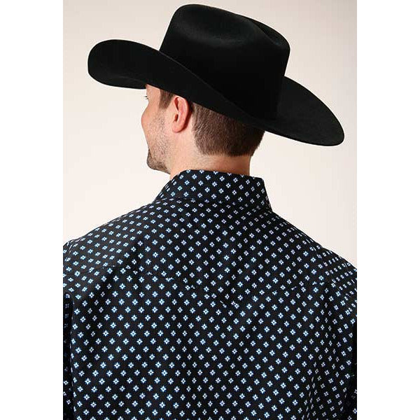 Men's Roper New Star Foulard Snap Front Western Shirt - Black - yeehawcowboy