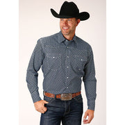 Men's Roper Four Leaf Foulard Snap Front Western Shirt - Blue - yeehawcowboy