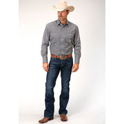 Men's Roper Silver Foulard Snap Front Western Shirt - Gray - yeehawcowboy