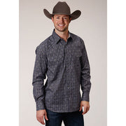 Men's Roper Baroque Medallion Snap Front Western Shirt - Purple - yeehawcowboy