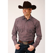 Men's Roper Classic Foulard Snap Front Western Shirt - Wine - yeehawcowboy