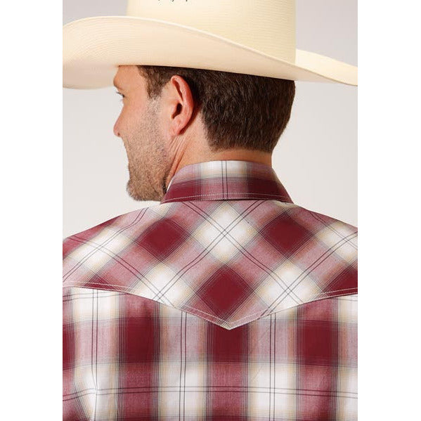 Men's Roper Red Ombre Snap Front Western Shirt - Red - yeehawcowboy