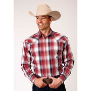 Men's Roper Apple Plaid Snap Front Western Shirt - Red - yeehawcowboy