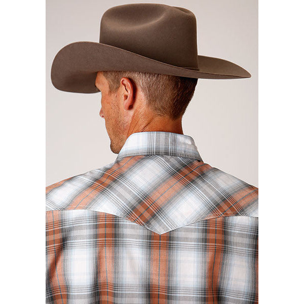 Men's Roper Dusk Ombre Snap Front Western Shirt - Gray - yeehawcowboy