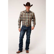 Men's Roper Redwood Plaid Snap Front Western Shirt - Wine - yeehawcowboy