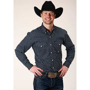 Men's Roper New Star Foulard Button Down Western Shirt - Black - yeehawcowboy