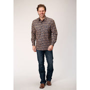 Men's Roper Vintage Paisley Button Down Western Shirt - Blue - yeehawcowboy