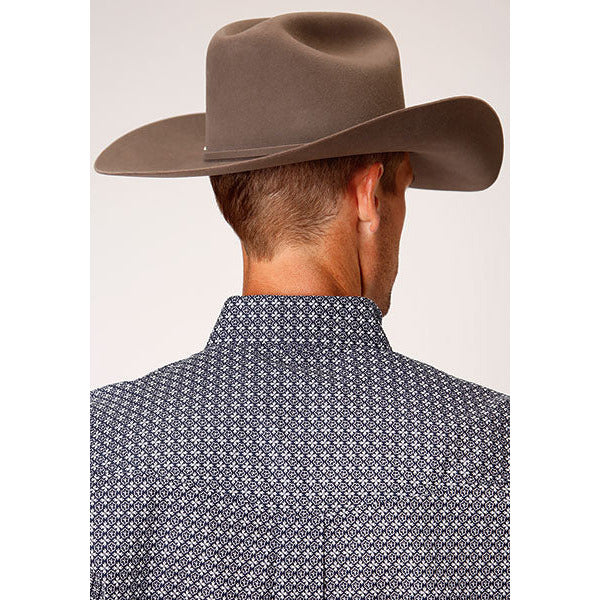 Men's Roper Bell Foulard Button Down Western Shirt - Blue - yeehawcowboy