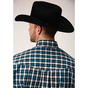 Men's Roper Small Black Ombre Button Down Western Shirt - Black - yeehawcowboy