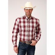 Men's Roper Red Ombre Button Down Western Shirt - Red - yeehawcowboy