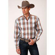 Men's Roper Dusk Ombre Button Down Western Shirt - Gray - yeehawcowboy