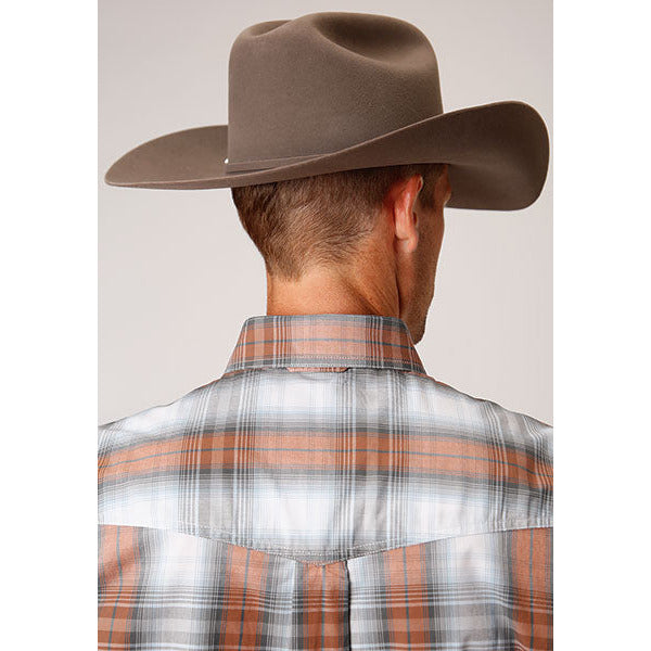 Men's Roper Dusk Ombre Button Down Western Shirt - Gray - yeehawcowboy