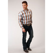 Men's Roper Dusk Ombre Button Down Western Shirt - Gray - yeehawcowboy