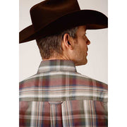 Men's Roper Redwood Plaid Button Down Western Shirt - Wine - yeehawcowboy