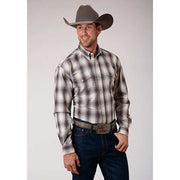 Men's Roper Smoke Ombre Button Down Western Shirt - Gray - yeehawcowboy