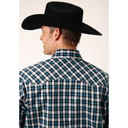 Men's Roper Small Black Ombre Button Down Western Shirt - Black - yeehawcowboy