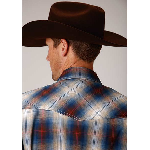 Men's Roper Cedar Ombre Snap Front Western Shirt - Brown - yeehawcowboy