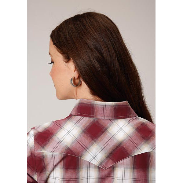 Women's Roper Red Ombre Western Shirt - Red - yeehawcowboy