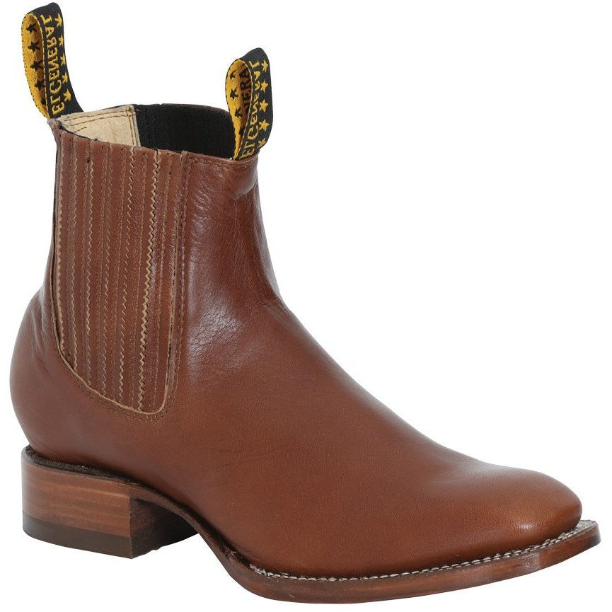 Men's El General Botin Charro Boots Handcrafted Brown - yeehawcowboy