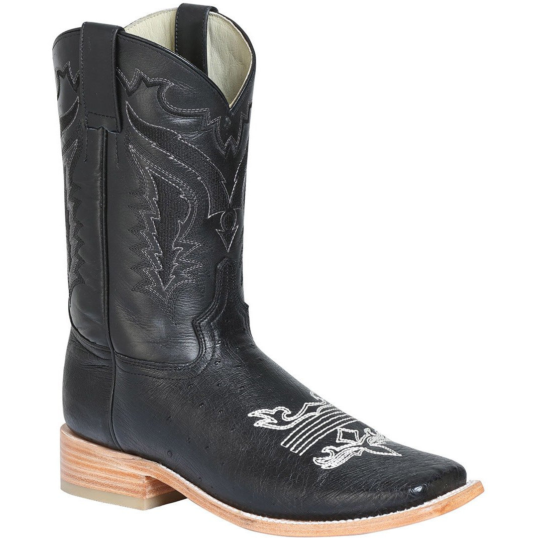 Men's 100 A√±os Smooth Ostrich Boots Square Toe Handcrafted - yeehawcowboy