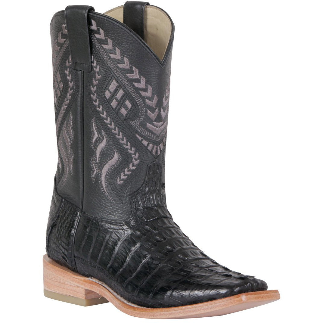 Men's 100 A√±os Caiman Tail Boots Square Toe Handcrafted - yeehawcowboy