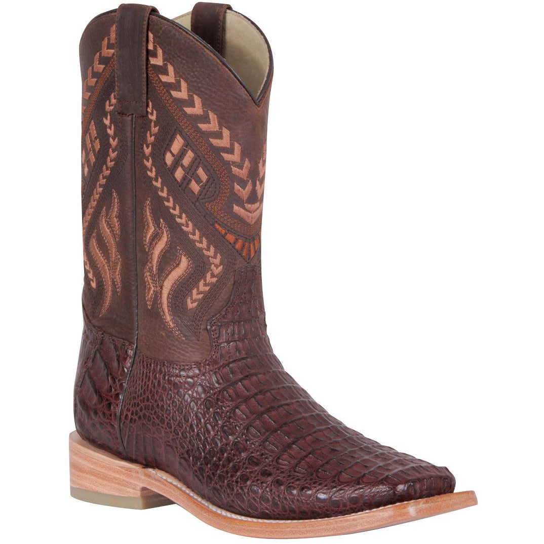 Men's 100 A√±os Caiman Hornback Boots Square Toe Handcrafted - yeehawcowboy