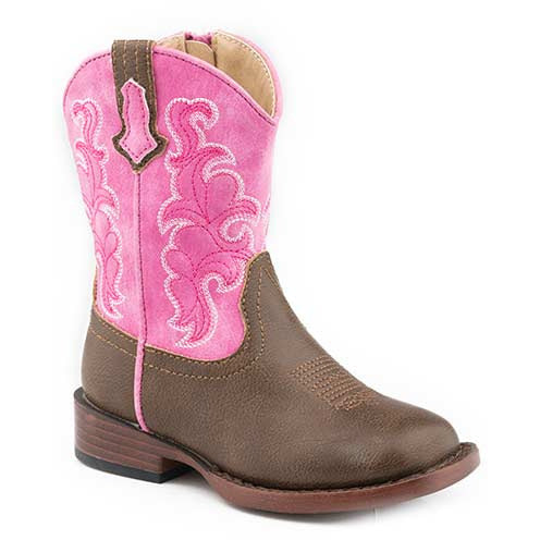 Toddler's Roper Blaze Western Boots Handcrafted Pink - yeehawcowboy