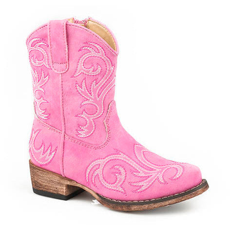 Toddler's Roper Riley Western Boots Handcrafted Pink - yeehawcowboy
