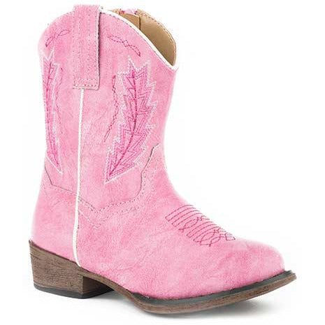 Toddler's Roper Taylor Western Boots Handcrafted Pink - yeehawcowboy