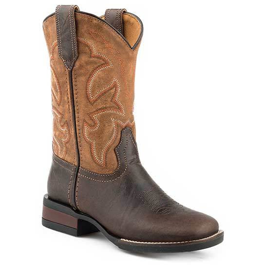Kid's Roper Monterey Boots Handcrafted Brown - yeehawcowboy