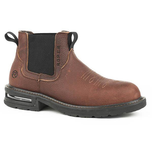 Men's Roper Worker Romeo Boots Handcrafted Brown - yeehawcowboy
