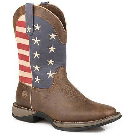 Men's Roper American Wilder Boots Handcrafted Brown - yeehawcowboy