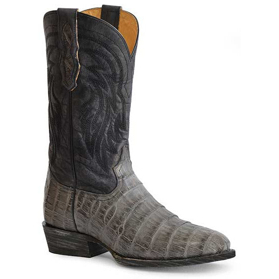 Men's Roper Cody Caiman Tail Boots Handcrafted Gray - yeehawcowboy