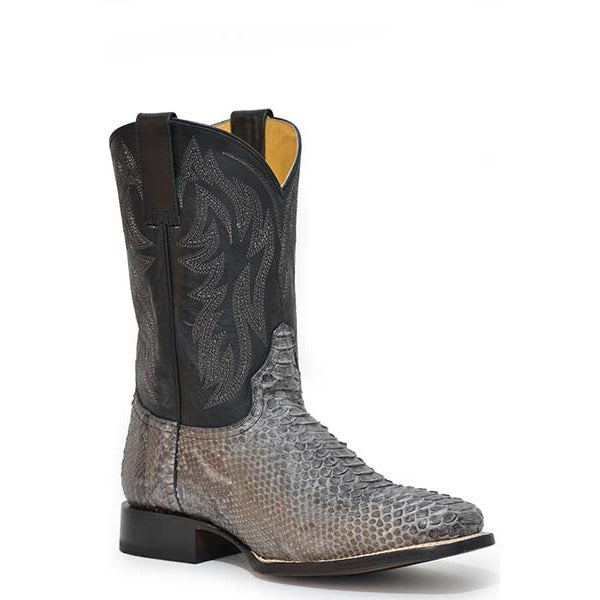 Men's Roper Peyton Python Boots Handcrafted Gray - yeehawcowboy