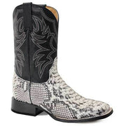 Men's Roper All In Python Hybrid Sole Exotic Boots Handcrafted Natural - yeehawcowboy
