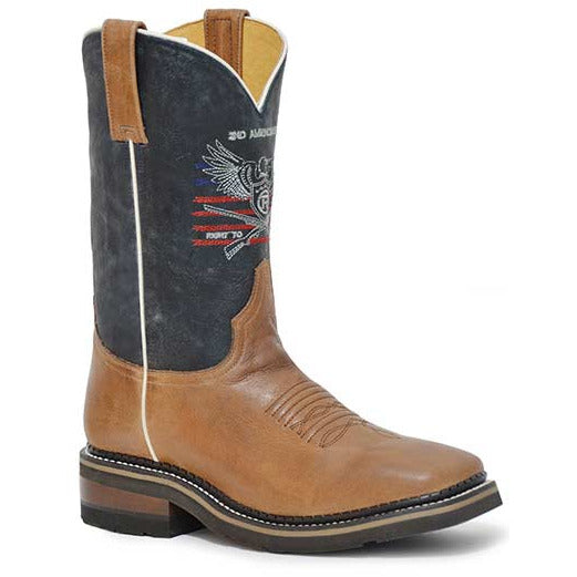 Men's Roper The 2nd Amendment Leather Boots Handcrafted Tan - yeehawcowboy