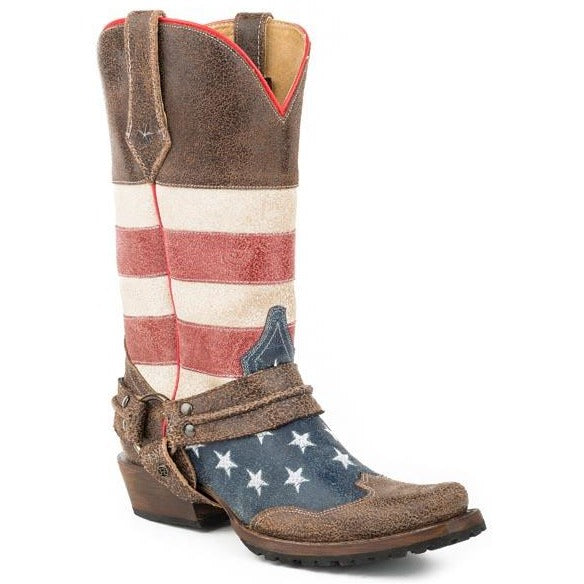 Men‚Äôs Roper¬† American Biker Boots Handcrafted Brown - yeehawcowboy