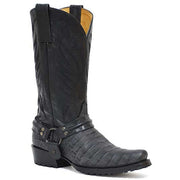 Men's Roper Diesel Lug Caiman PRINT Boots Handcrafted Black - yeehawcowboy