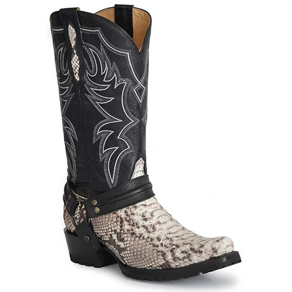 Men's Roper Peyton Python Boots Handcrafted Natural - yeehawcowboy