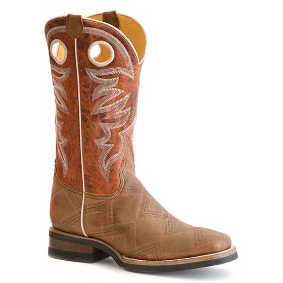 Men's Roper Garland Leather Geo Sole Boots Handcrafted Brown - yeehawcowboy